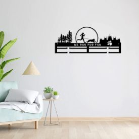 We run for fun kutyás futós éremtartó