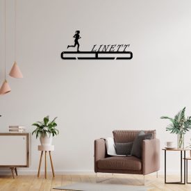   Egyszerű futós éremtartó a választott névvel és figurával