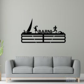 4 sportos éremtartó a neveddel