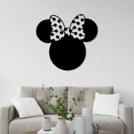 Mini egér fém gyerek szoba fali dekoráció