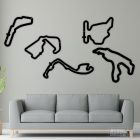 Forma–1 pályarajz acél fali dekoráció – választható pálya és szín