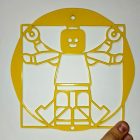 Vitruvius LEGO – Modern Fém Fali Dekor (lego sárga)