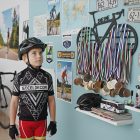 Kerékpáros éremtartó