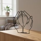 Minimalist protective hands line drawing