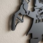 Batman logó fém fali dísz közelkép, 2 mm acél anyag és matt porszórt bevonat részlete