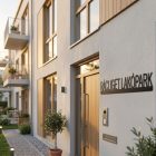 Alumínium utcanévtábla oldalsó megvilágításban – a lézervágott betűk mélysége és vastagsága jól látható