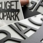 Elegáns utcanévtábla és házszám egyben XXL – alumínium kültéri tábla