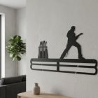 Gitáros badge akasztó – acél fali tartó nyakpántokhoz