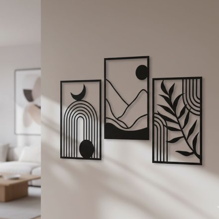 Lineart természet moduláris fém fali dekoráció – lézervágott acél falikép